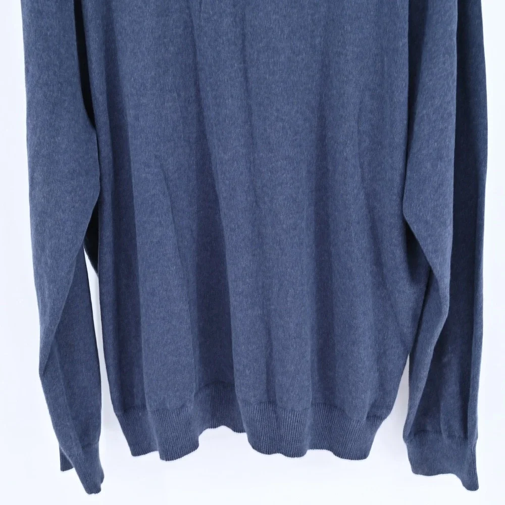 Banana Republic XXL Blue Argyle V-Neck Sweater Cotton Preppy Dark Academia Y2K